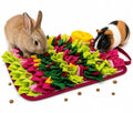 Rabbit Snuffle Mat,Hamsters Foraging Mat for Small Animals Bunny Puzzle Toys Pets Interactive Feeding Mat for Guinea Pigs Hedgehog Chinchilla Puppies (Pink) - color: Pink