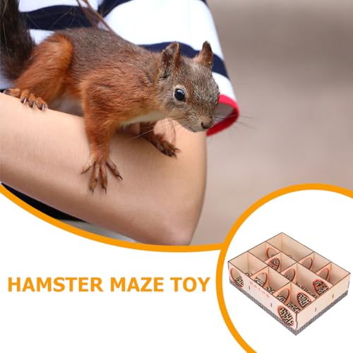 Hemobllo Hamster Wooden Maze Tunnel Activity Toy for Dwarf Hamsters and Mice, Interactive Maze for Small Pets, Fun Exercise Hideout (Pack of 2) - size: 19.8X15.5X6CM (Pack of 2)