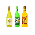 SILLY SQUEAKERS Tuffy 3 Pack Wine Liquor Bottle Dog Toys: Squeaky Dog Toy, Washable and Floats, Vinyl Construction - color: Green HeinieSniff'n Yellow KennelRelaxin JosePero