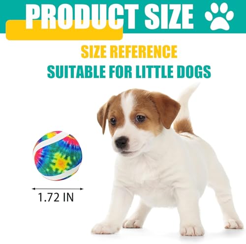 X-Small Dog Tennis Balls Dog Toys Ball 1.72" Pack of 12, Fit Ball Launchers - color: Glow-in-the-dark balll-Dazzling color-12p