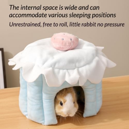 Cozy Warm Guinea Pig Hideout Soft Small Pet Cave House Cake Shape (Yellow,M) - color: Yellow, size: M