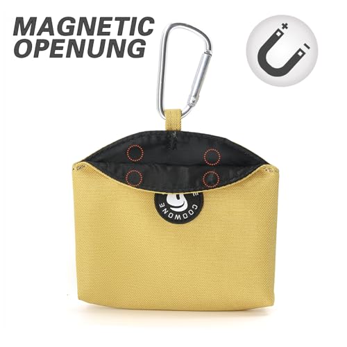 Dog Treat Pouch Magnetic Closure Small Dog Training Treat Pouch Pocket Sized Small Dog Treat Pouch with Clip (Khaki) - color: Khaki