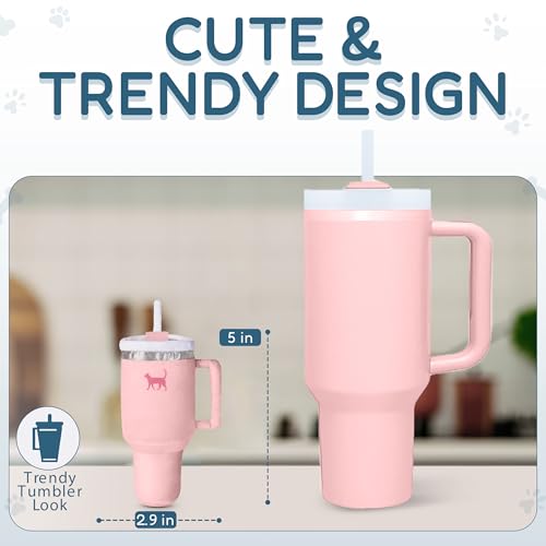 PUPROAR Kitty Cup Catnip Cat Toy, Cat Birthday Gift & Cute Girly Accessory, Crinkle Toy for Indoor Cats (Pink Peach Dust) - color: Pink PeachDust