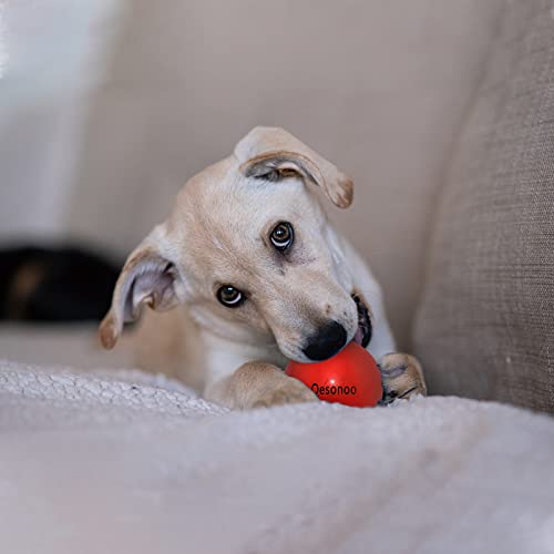 Dog Balls Indestructible,Solid Rubber Bouncy for Dogs Aggressive Chewers Small Breed,Non-Toxic&Floating&High Elasticity,Durable Fetch Ball Small to Chew,Play and Training - color: Red, size: 2 In(5cm)