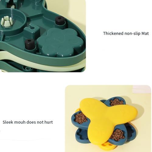 Slow Feeder Bowl,Rotating Dog Food Dispenser,Intelligence Training for Dogs, Dog Puzzle Toys,Suitable for for Small/Medium/Large Dogs, Regulates Eating Speed, Prevents Overeating. - size: 9.65"*9.65"*2.55"