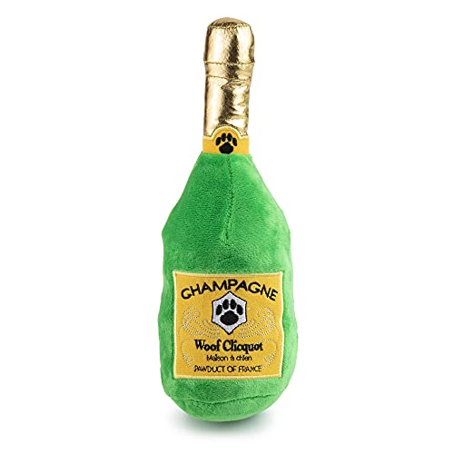 Haute Diggity Dog Woof Clicquot Classic Plush Dog Toy Wine Parody Chew Toys - color: Clicquot Classic (Green), size: One Size