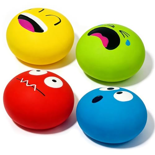 Latex Squeaky Dog Toys for Small Dogs & Mini Breeds, 2.2" Flat Ball