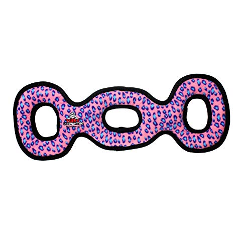 TUFFY® 2 Pack Ultimate 3WayTug Ultra Durable Plush Dog Toys - color: 2PK Pink Leopard 3Way Tug