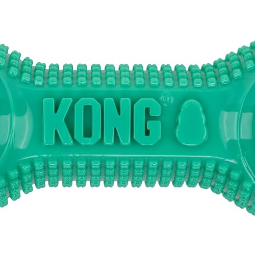 KONG CoreStrength Dog Toy – Dumbbell –Durable Tough Chew Toy for Medium & Large Dogs – Textured Dental Chew for Teeth & Gums – Fetch & Interactive Play - color: Dumbbell