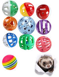 10 Pack Hollow Cutout Bell Play Balls for Ferret, Non Toxic, PP Material