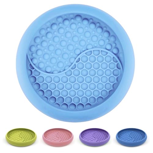 Dog Lick Bowl, Non-Slip Lick Mat Slow Feeder for Dogs & Cats - color: Light Blue, size: Large