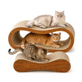 Simple Deluxe 2 In1 Cardboard Cat Scratcher,Large Scratching Board for Scraching & Napping, 100% Recyclable & Reversible Horizontal Scratch Pad Couch Lounger for Cats, 27.56 x9.45 x8.86 inch - color: 2 IN 1 L-Wood Pro