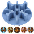 Soft Silicone Anti-Choking Puzzle Feeder Insert - Compatible with Regular Elevated Dog Bowls, Anti-Slip Slow Down Eating Insert - color: Blue, size: Large