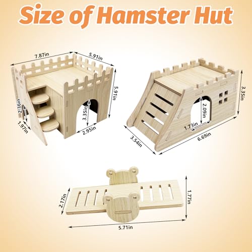 BNOSDM Wooden Hamster Houses and Hideouts with Slide Ramp Climbing Stairs - color: Style A