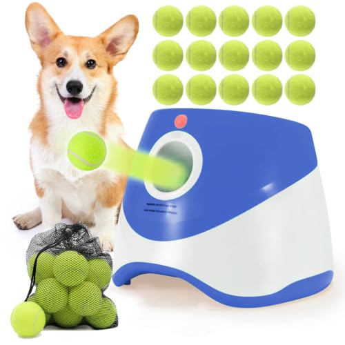 SOCO Automatic Ball Launcher for Dogs, 15 2-Inch Balls, Blue - color: Blue-15 balls