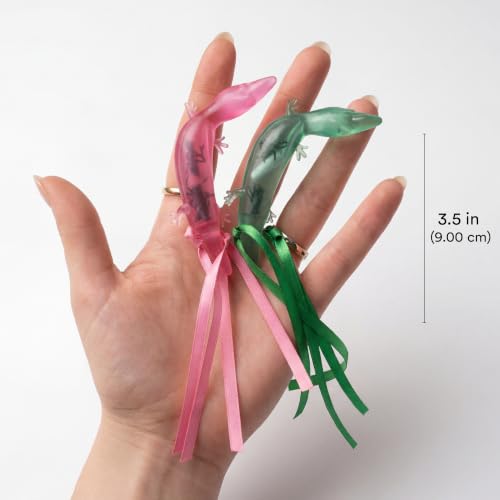 Playology Cat Toys - Catnip Infused Rubber Lizard with Ribbon, Value 2 Pack - style: Lizard 2 Pack