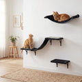 Cat Wall Shelves Set Cat Mounted Climbing Wall System Wall Furniture - color: Pure Black