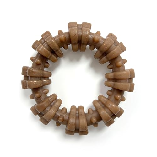 Nylabone Strong Chew Ring Dog Toy Made with Real Beef & Chicken, Small Dogs - color: Textured Ring, size: Small