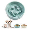 Ceramic Slow Feeder Dog Bowls, 0.6 Cups Dog Food Dish for Small Breed - color: Light Green-M