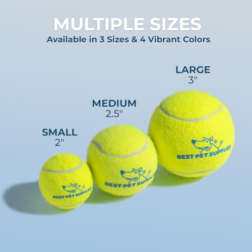 Best Pet Supplies Interactive Squeaky Dog Chew Toy, Ideal Dog Toys for Chewers, Small, Medium & Large Dogs, and Fetch Lovers - Tennis (Yellow), Small (Pack of 4) - color: Tennis (Yellow), size: Small