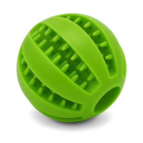 Treat Dispensing Dog Ball – Durable Rubber Interactive Dog Feeder Puzzle Toy, 2.75" Size