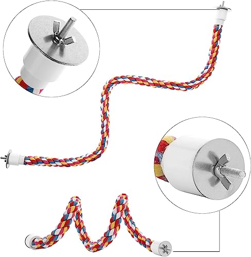 Bird Rope Perches,Parrot Toys 48 inches Rope Bungee Bird Toy (48 inches)[1 Pack] - size: 48 inches