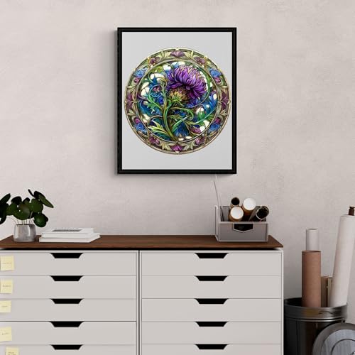 KAAYEE Wooden Puzzles for Adults Scotch Thistle Jigsaw 17.3 * 17.3in-450pcs - color: Scotch Thistle, size: X-Large
