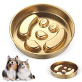Golden Stainless Steel Slow Feeder Dog Bowls – Non-Slip Metal Dog Bowl for Large & Medium Breeds, Puppy Puzzle Feeder – 2 Cup Capacity for Small to Big Pets – Durable Slow Feed Dog & Cat Food Dish - color: Face-Golden