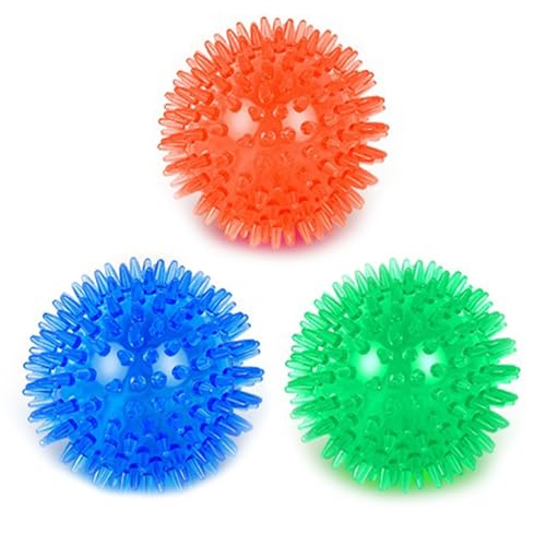 Orgrimmar 3Pcs 2.55" Dog Squeaky Chewing Balls Pet Soft Cleaning Teeth Toys - style: Small (Pack of 3)