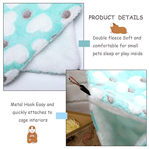 Boao 2 Pcs Guinea Pig Rat Hammock for Pet, Mint Green, Pink, Heart Pattern