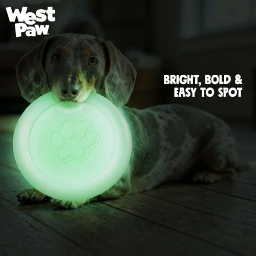 WEST PAW Zisc High-Flying Disc Dog Toy - Large - Glow - color: Glow, size: Large