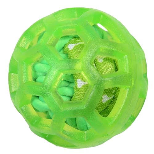 Dog Toy Balls, Dog Ball with Built-in Rope Toys, Dog Chew Toy for Boredom - color: Jungle Vine