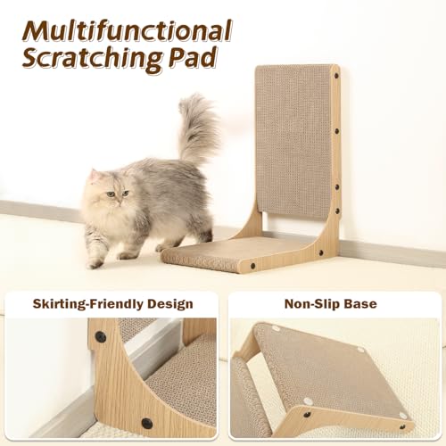 Zakkart 2-Pack L-Shaped Cat Scratching Board, Cardboard, 19.7" Tall (M) - size: Medium 2PC (19.7'' tall)