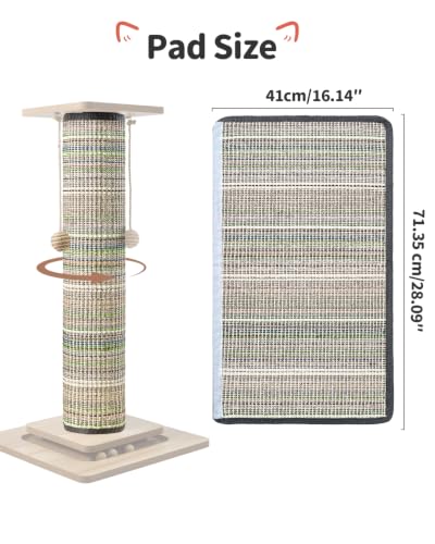 Odoland Cat Scratching Post Replace Mat Natural Sisal Scratcher Pad - color: Stripe (Only Replace Sisal Mat)