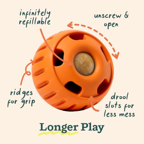 WOOF Pupsicle Interactive Dog Ball Toy for Dogs Small 10-25 lbs - Orange - color: Orange, size: Small
