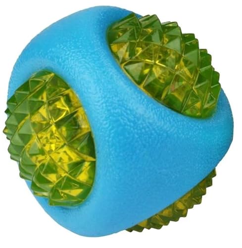 Dog Dental Lighted Translucent Rubber Diamond Balls 3 inch Small to Medium Canines (Black) - color: Black