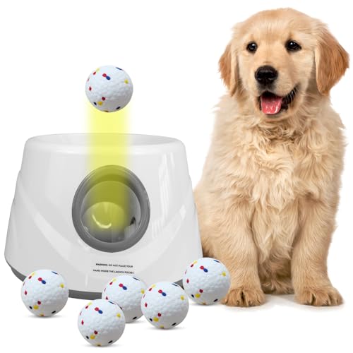 Automatic Dog Ball Launcher, 6 ETPU Balls, 20-45ft Distance - color: Grey-Standard