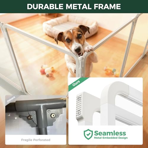 FXW AuraSpace Pro Clear Acrylic Indoor Dog Playpen, 24" H, 8 Panels - color: White, size: 24"H