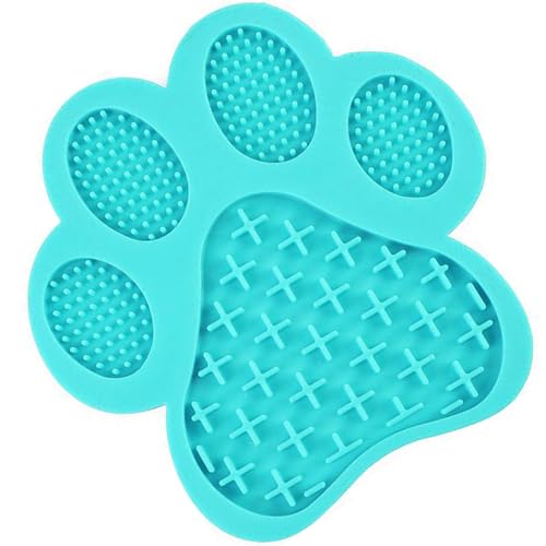 Dog Lick Pad, Dog Feeding Mats Slow Eating Pet Mat with Super Suction for Dogs Licking Peanut Butter, Pet Bathing, Grooming Training (Turquoise) - color: Turquoise