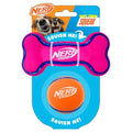Nerf Dog 2.5in Latex Squeak Ball and 5in Latex Squeak Bone 2-Pack -Pink/Blue and Orange/Blue - size: Medium
