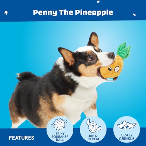 BarkBox Penny The Pineapple 2-in-1 Interactive Plush Dog Toy - color: Penny the Pineapple - Small