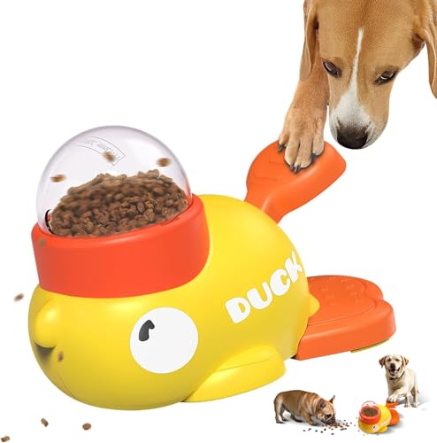 Duck Dog Treat Dispenser Toy, Interactive Slow Feeder Puzzle Toy - color: White