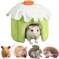 Cozy Warm Guinea Pig Hideout Soft Small Pet Cave House Cake Shape (Green,S) - color: Green, size: S