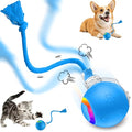Speed 2.0 Tail Interactive Cat Toys, Rechargeable Ball for Indoor Cats - color: Blue tail