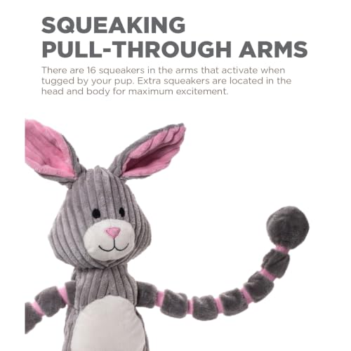 Outward Hound by Charming Pet Thunda Tugga Bunny Plush & Squeaky Dog Tug Toy - color: Bunny