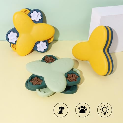 Slow Feeder Bowl,Rotating Dog Food Dispenser,Intelligence Training for Dogs, Dog Puzzle Toys,Suitable for for Small/Medium/Large Dogs, Regulates Eating Speed, Prevents Overeating. - size: 9.65"*9.65"*2.55"
