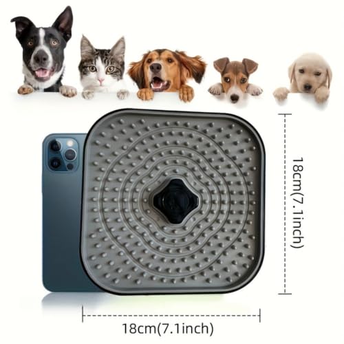 1 Pack 2-in-1 Dog Lick Mat with Twist Lock, Slow Feeder Lick Pad for Crate Mount & Floor Use, Anxiety Relief Interactive Dog Toy for Pet Training
