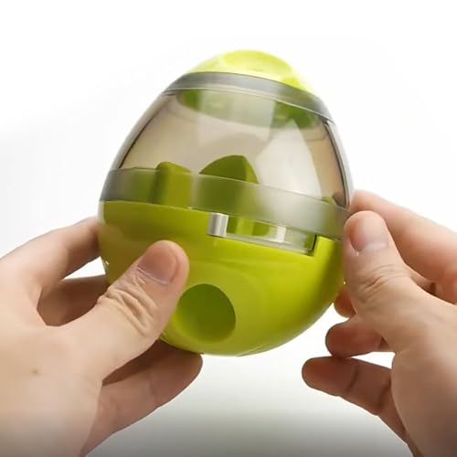 Interactive Dog Treat Toy Adjustable Treat Dispensing Ball Food Dispenser Tough Slow Feeder Puppy Enrichment Training Toy Pet Interactive Chase Toys for Small Medium Dogs Gift for Pets (Green) - color: Green