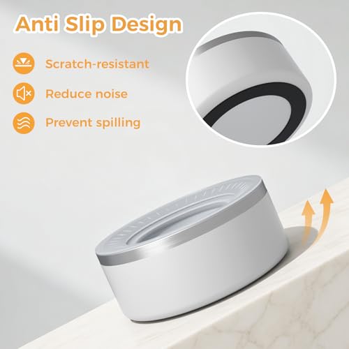 WENBOKMIN Stainless Steel Dog Water Bowl No Spill Detachable, 64oz, White | Slow Drinking Dog Bowls with Non Slip Bottom, Easy to Clean, Keep Xerosis Pilorum - color: White