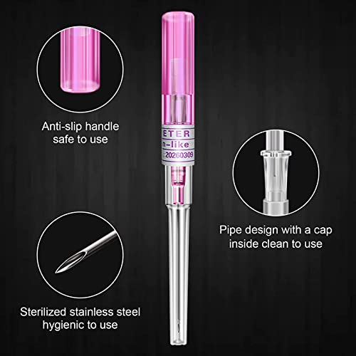 Catheter Needles - Prgislew 5Pcs Mixed Catheter Piercing 14G 16G 18G 20G and 22G Catheter Ear Nose Piercing Hollow for Lip Tongue Belly Nipple Cartilage Piercing Kit - size: Mixed-5pcs